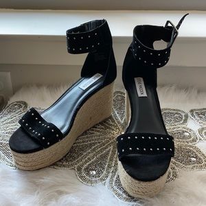 Suede cork bottom stuffed sandals!  NEVER WORN